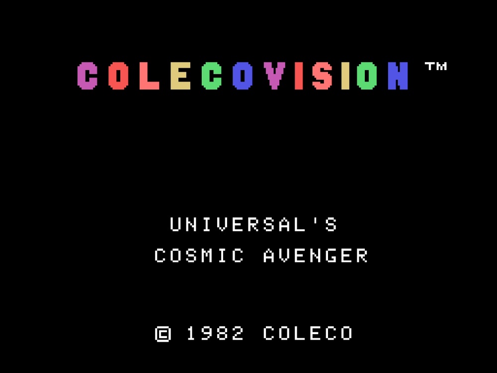 Title Screen of Cosmic Avenger for Colecovision